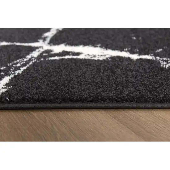 Black and White Abstract Breakage Area Rug Photo 9