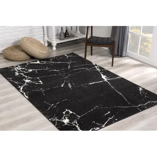 Black and White Abstract Breakage Area Rug Photo 5