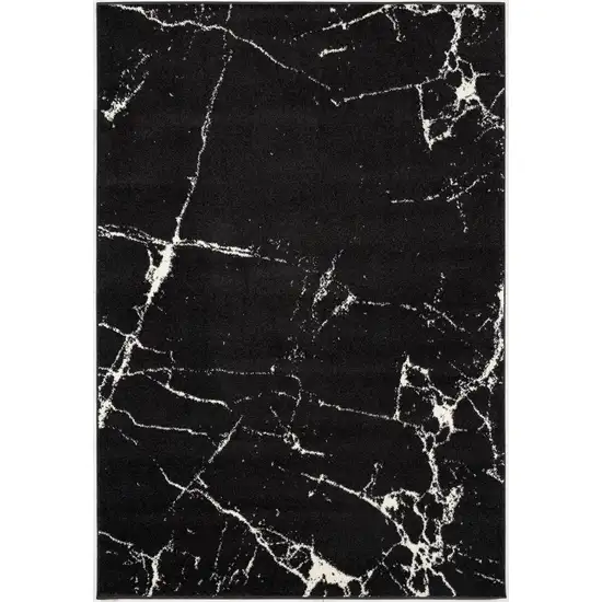 Black and White Abstract Breakage Area Rug Photo 2