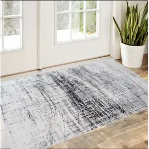 Photo of Black and White Abstract Non Skid Area Rug