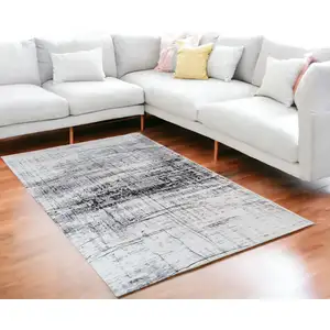 Photo of Black and White Abstract Non Skid Area Rug