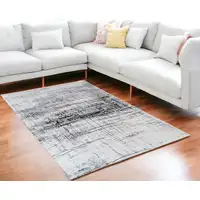 Photo of Black and White Abstract Non Skid Area Rug