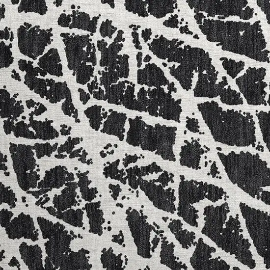 Black and White Abstract Washable Non Skid Indoor Outdoor Area Rug Photo 6