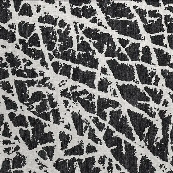 Black and White Abstract Washable Non Skid Indoor Outdoor Area Rug Photo 7