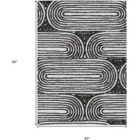 Photo of Black and White Abstract Washable Non Skid Indoor Outdoor Area Rug