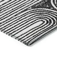 Photo of Black and White Abstract Washable Non Skid Indoor Outdoor Area Rug