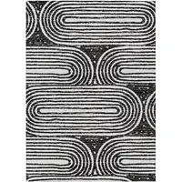 Photo of Black and White Abstract Washable Non Skid Indoor Outdoor Area Rug