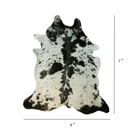 Black and White Brindled Cowhide Rug Photo 6