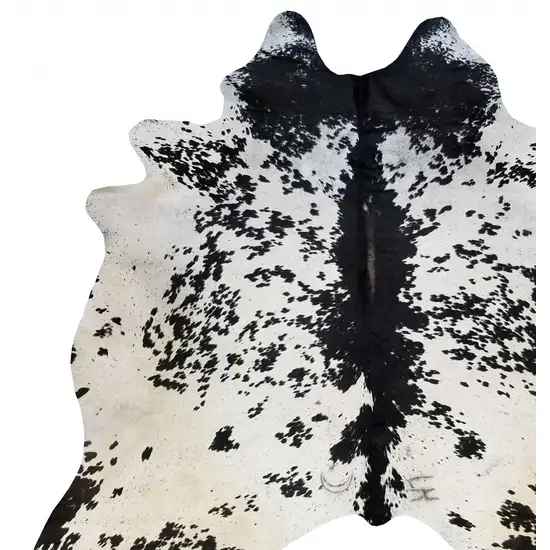 Black and White Brindled Cowhide Rug Photo 4