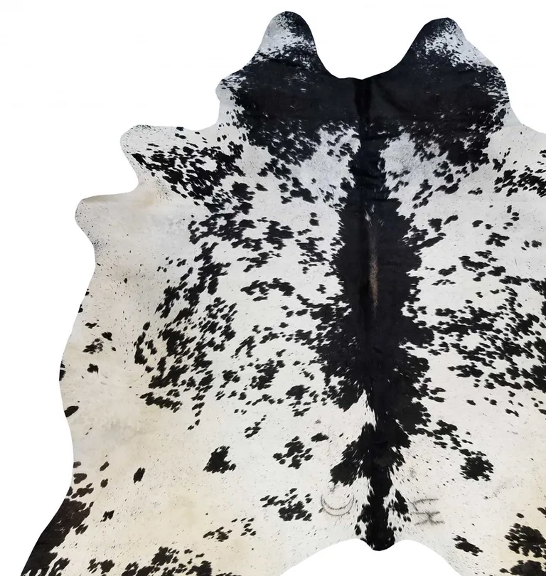 Black and White Brindled Cowhide Rug Photo 4