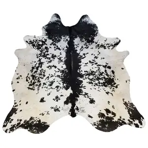 Photo of Black and White Brindled Cowhide Rug