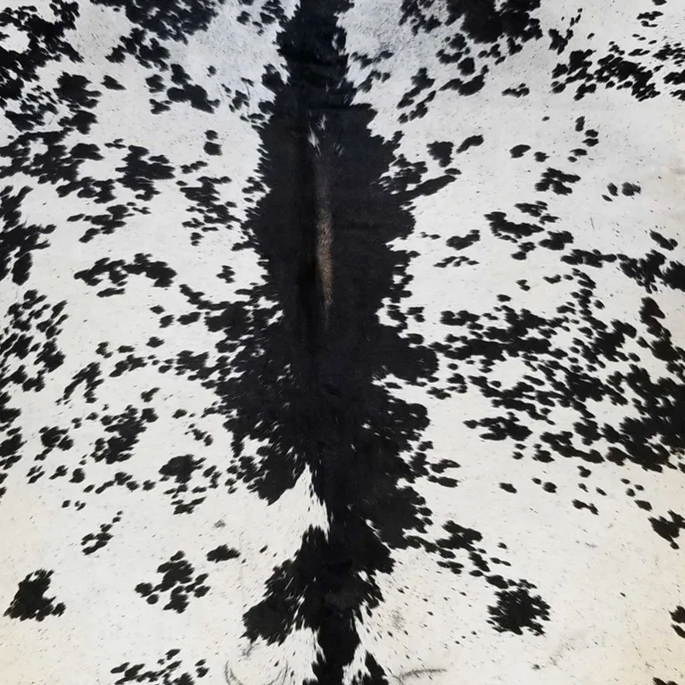 Black and White Brindled Cowhide Rug Photo 5