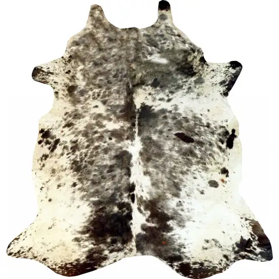 Black and White Brindled Cowhide Rug Photo 3