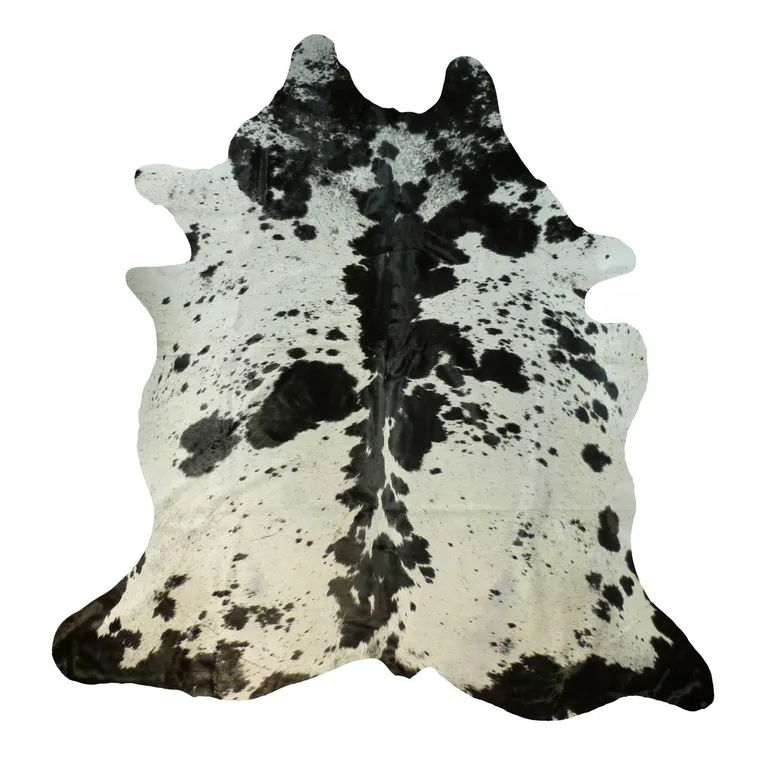 Black and White Brindled Cowhide Rug Photo 2