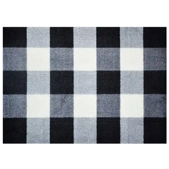 Black and White Buffalo Check Washable Floor Mat Photo 1