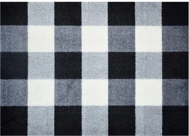 Black and White Buffalo Check Washable Floor Mat Photo 3