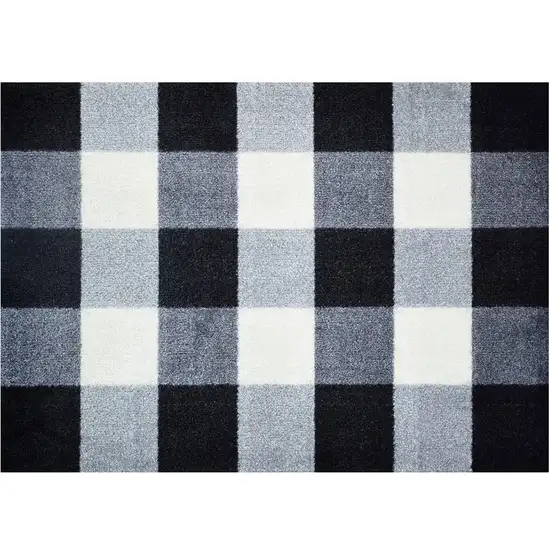 Black and White Buffalo Check Washable Floor Mat Photo 3