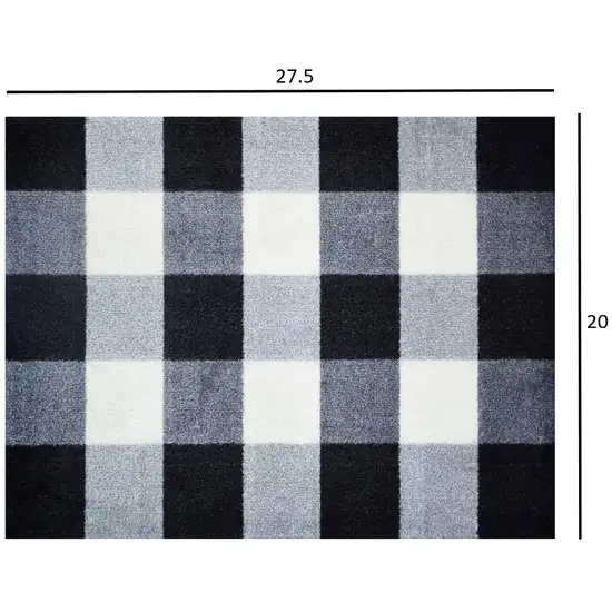 Black and White Buffalo Check Washable Floor Mat Photo 2