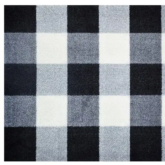 Black and White Buffalo Check Washable Floor Mat Photo 6