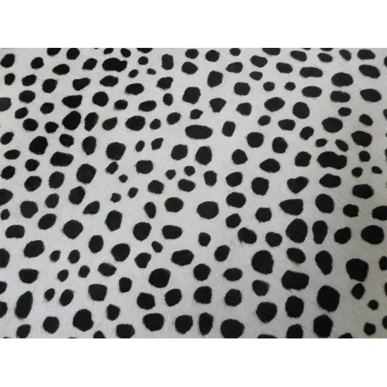 Black and White Cheetah Stenciled Cowhide Rug Photo 2