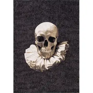 Photo of Black and White Funky Skull Non Skid Area Rug