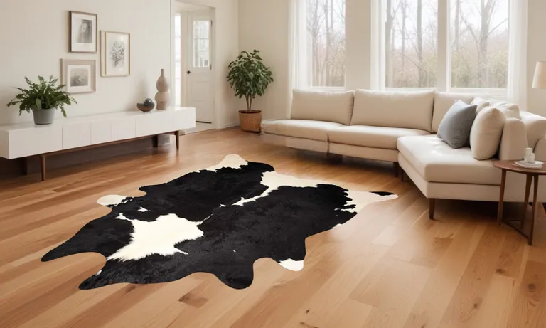 Black and White Genuine Cowhide Area Rug Photo 4