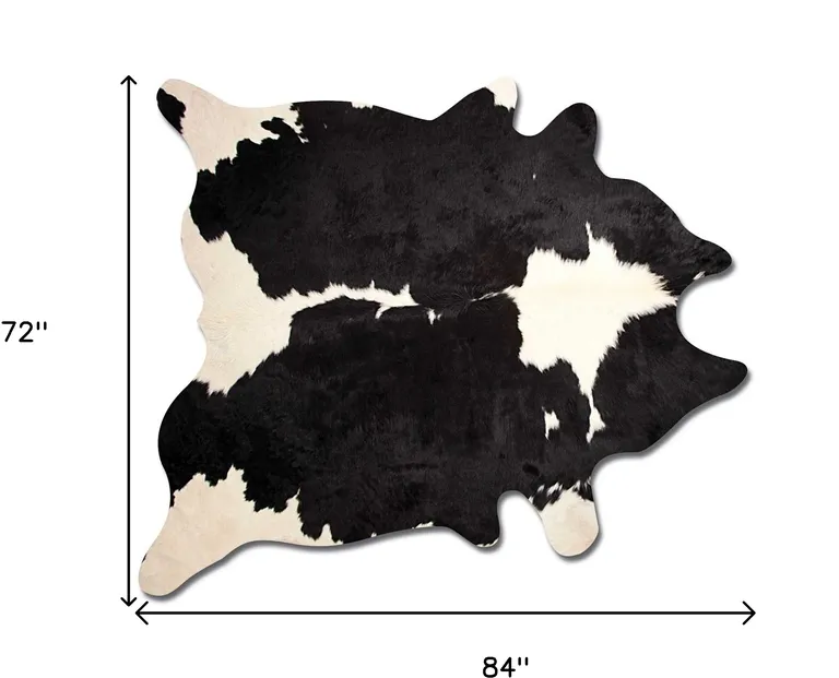 Black and White Genuine Cowhide Area Rug Photo 5