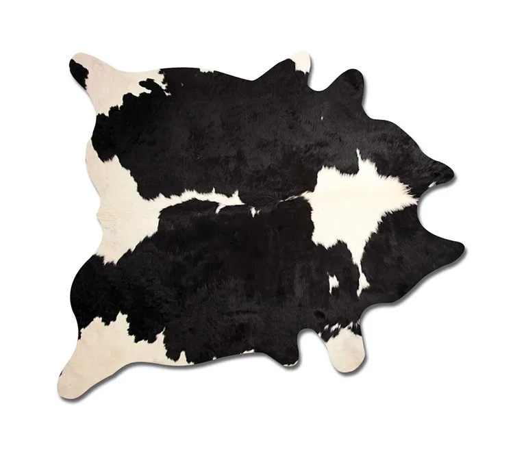 Black and White Genuine Cowhide Area Rug Photo 1