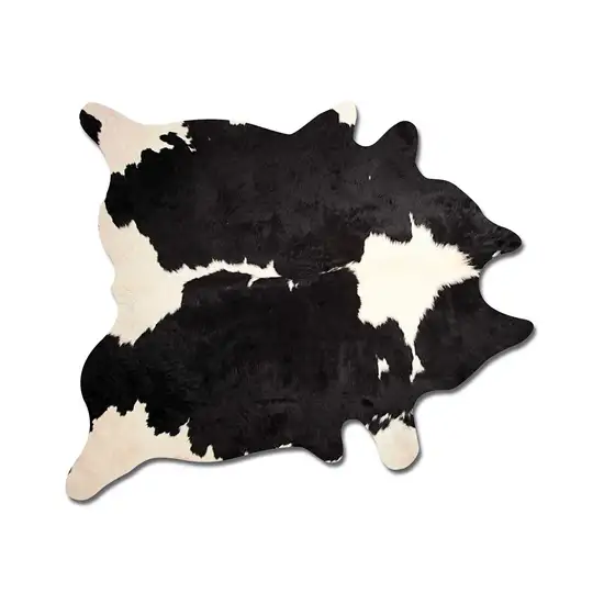 Black and White Genuine Cowhide Area Rug Photo 1