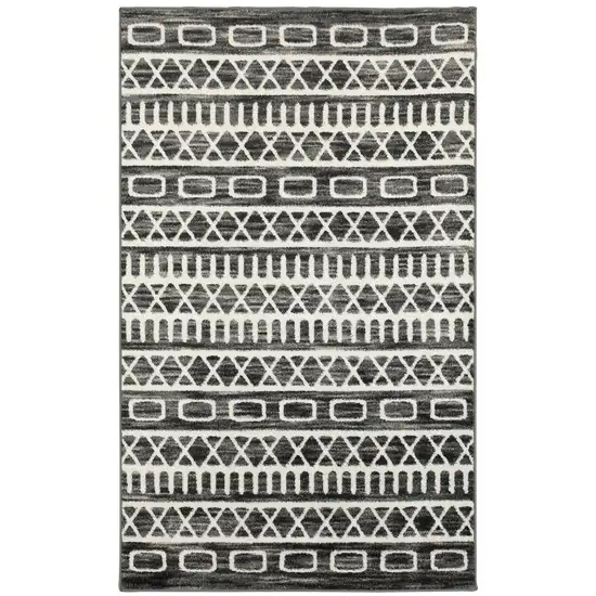 Black and White Geometric Area Rug Photo 1