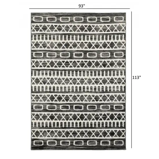 Black and White Geometric Area Rug Photo 7