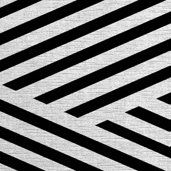 Black and White Geometric Washable Non Skid Indoor Outdoor Area Rug Photo 6