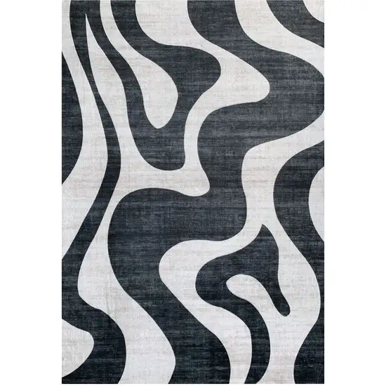 Black and White Zebra Print Area Rug Photo 2