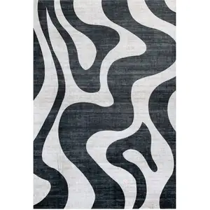 Photo of Black and White Zebra Print Area Rug