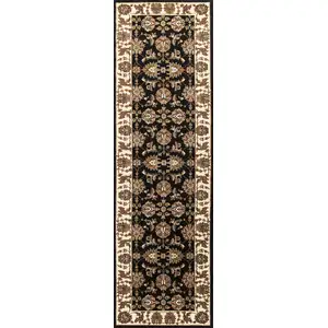 Photo of Black or Ivory Traditional Bordered Rug