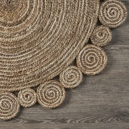 Bleached and Natural Spiral Boutique Jute Rug Photo 6