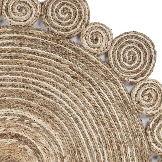 Bleached and Natural Spiral Boutique Jute Rug Photo 9