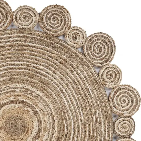 Bleached and Natural Spiral Boutique Jute Rug Photo 10