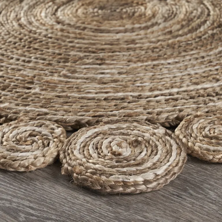 Bleached and Natural Spiral Boutique Jute Rug Photo 3