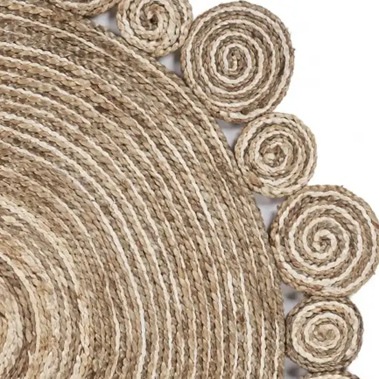 Bleached and Natural Spiral Boutique Jute Rug Photo 9