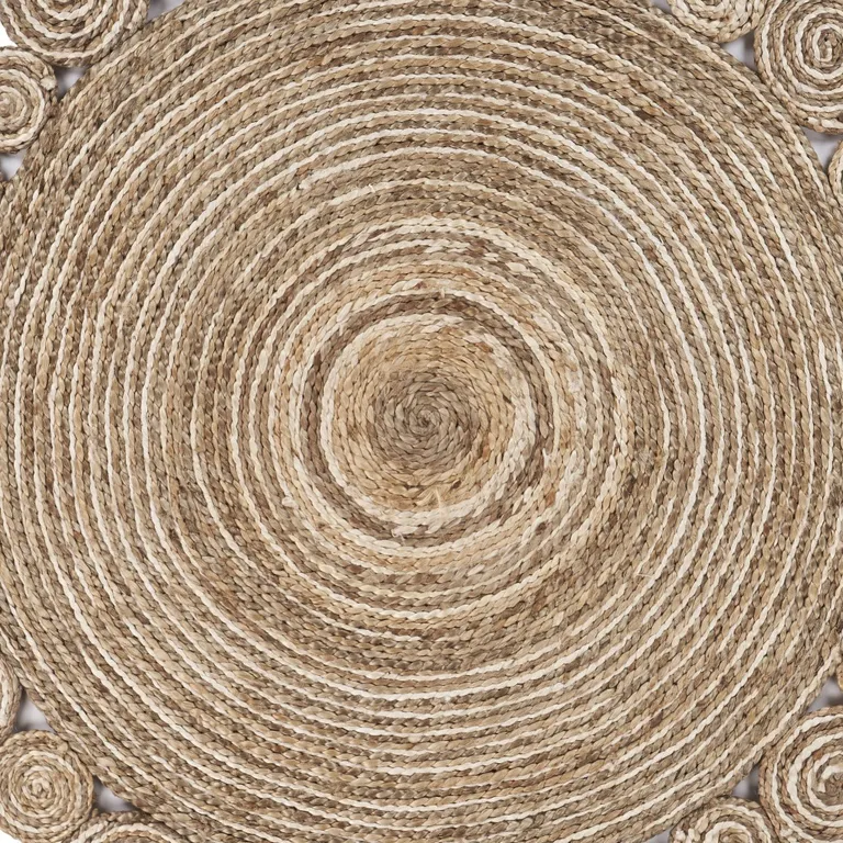 Bleached and Natural Spiral Boutique Jute Rug Photo 2