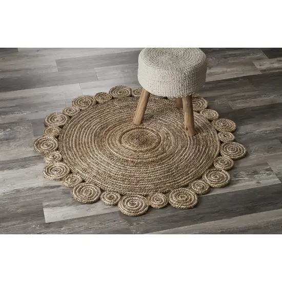 Bleached and Natural Spiral Boutique Jute Rug Photo 7