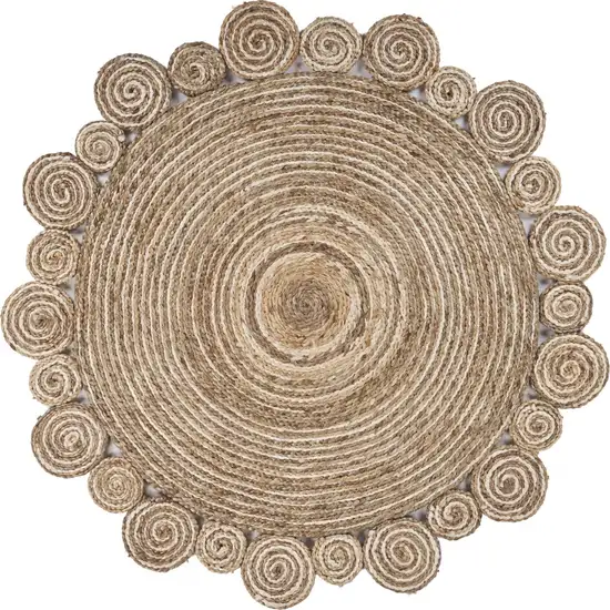 Bleached and Natural Spiral Boutique Jute Rug Photo 1