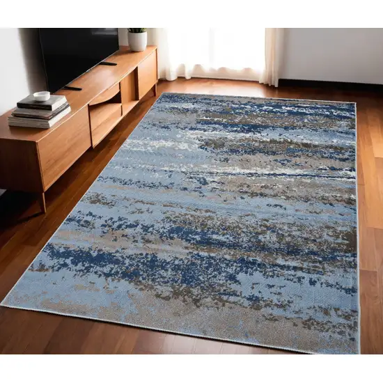 Blue Abstract Area Rug Photo 1