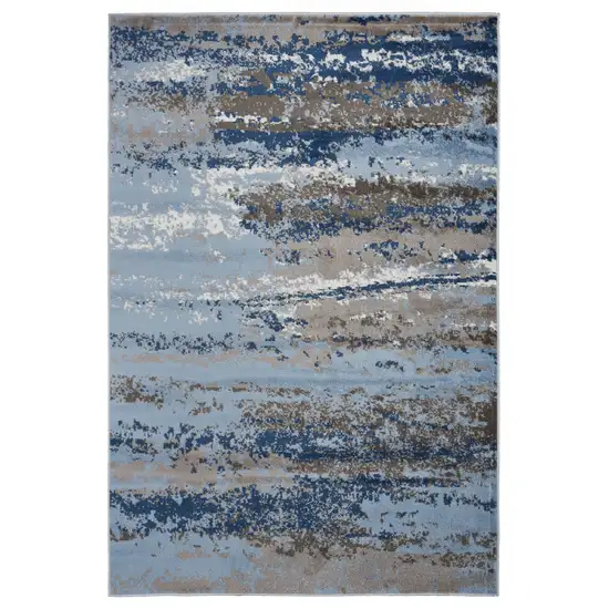 Blue Abstract Area Rug Photo 5