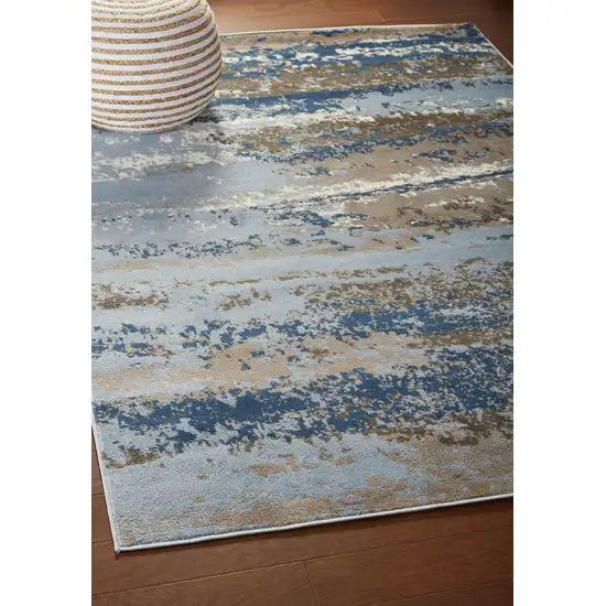 Blue Abstract Area Rug Photo 2