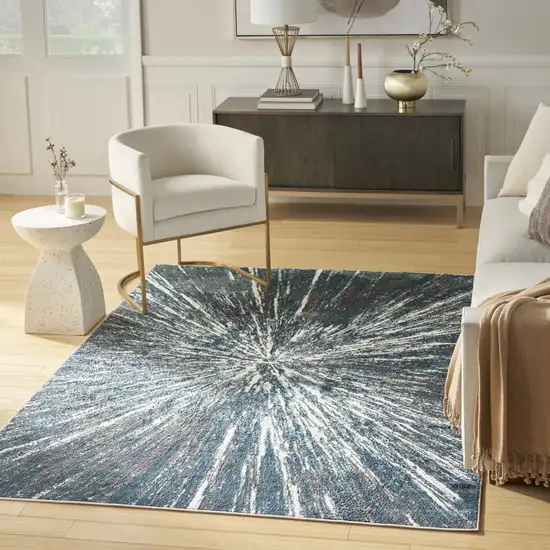 Blue Abstract Area Rug Photo 8