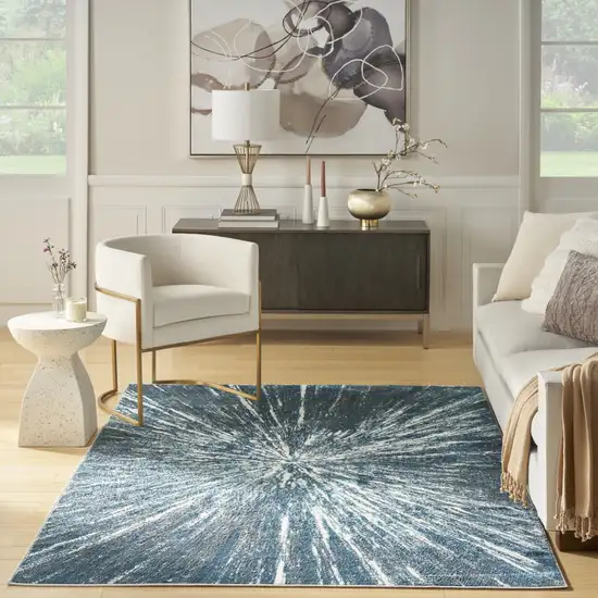 Blue Abstract Area Rug Photo 9