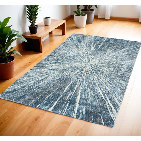 Blue Abstract Area Rug Photo 1