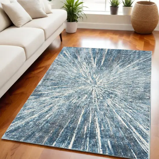 Blue Abstract Area Rug Photo 1